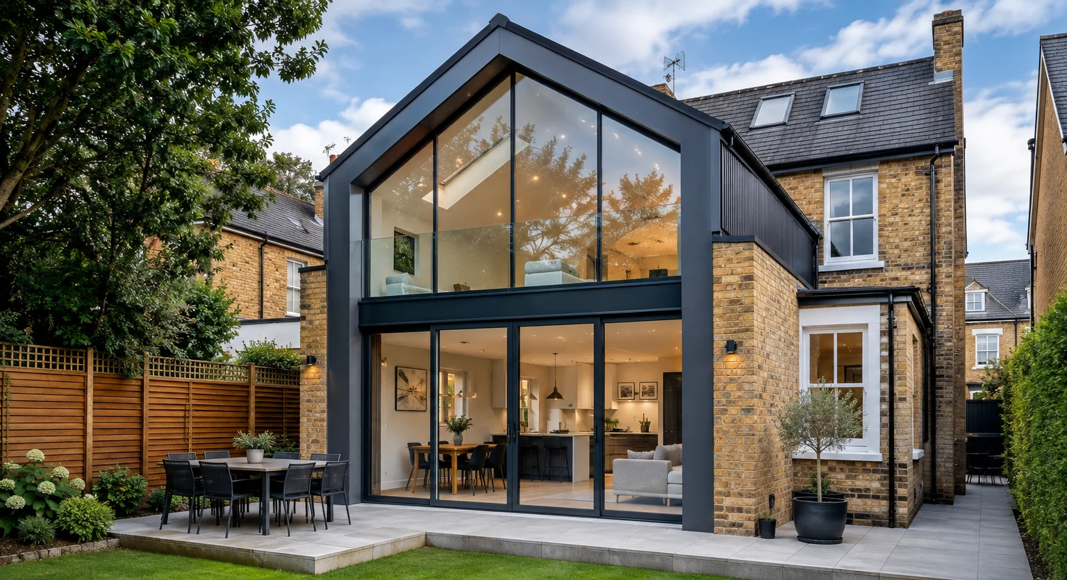 Glazed rear extension to a UK residence