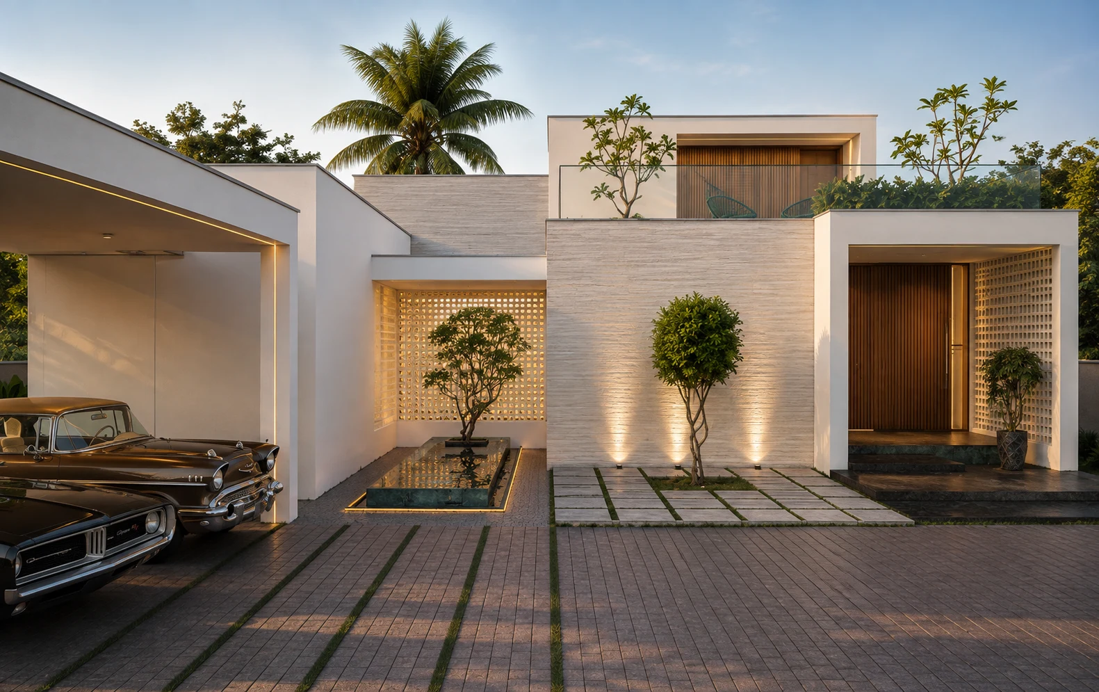 Entrance and forecourt of Keraladityapuram Residence