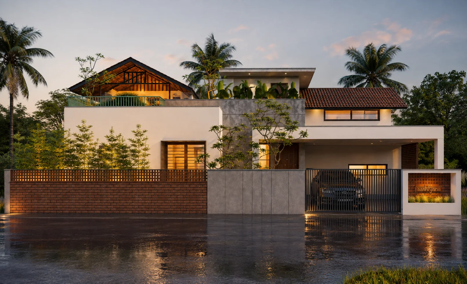 Front elevation of the Residence at Sreekaryam